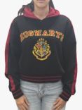 Harry Potter Hogwarts Crop Hoodie, Black Black