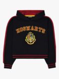 Harry Potter Hogwarts Crop Hoodie, Black Black