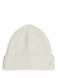 Tommy Hilfiger Fluffy Logo Tab Wool Blend Beanie Hat, Ancient White