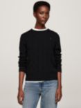 Tommy Hilfiger Cable Knit Wool Jumper, Black