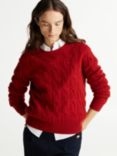 Tommy Hilfiger Cable Knit Wool Jumper, Dark Magma