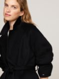 Tommy Hilfiger Belted Wool Blend Coat, Black