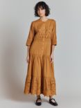 Ghost Blair Embroidered Dress, Camel