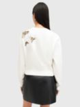 AllSaints Diana Sequin Butterfly Sweatshirt, Chalk White