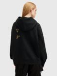 AllSaints Talon Diana Hoodie, Black/Gold