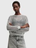 AllSaints Giana Sheer Sweatshirt, Silver