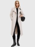 AllSaints Riley Wool Blend Wrap Coat, White