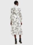 AllSaints Skye Floral Midi Shirt Dress, White Off/Multi