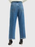 AllSaints Blake Frayed Wide Leg Jeans, Blue Indigo