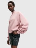 AllSaints Dana Organic Cotton Zip Back Jumper, Dusty Pink Orchid