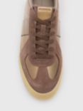 AllSaints Jaimee Leather Blend Lace Up Trainers, Tan/Brown