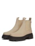 Tommy Hilfiger Leather Combat Low Chelsea Boots, Beige