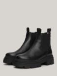 Tommy Hilfiger Leather Combat Low Chelsea Boots, Black