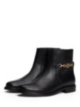 Tommy Hilfiger Leather Chain Detail Low Ankle Boots, Black