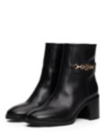 Tommy Hilfiger Leather Chain Detail Mid Ankle Boots