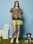 Sister Jane Lola Leopard Jacquard Top, Tan