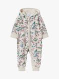 Polarn O. Pyret Baby Organic Cotton Blend Apple Blossom Onesie, Natural