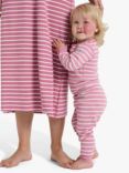 Polarn O. Pyret Baby Organic Cotton Stripe Leggings, Pink