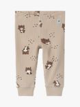 Polarn O. Pyret Baby Organic Cotton Blend Lynx Leggings, Natural