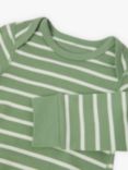 Polarn O. Pyret Baby Organic Cotton Stripe Bodysuit, Green