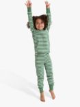 Polarn O. Pyret Kids' Organic Cotton Striped Leggings, Green