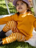 Polarn O. Pyret Kids' Organic Cotton Stripe Leggings, Orange