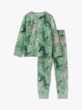 Polarn O. Pyret Kids' Lynx Long Sleeve Pyjama Set, Green