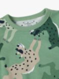 Polarn O. Pyret Kids' Lynx Long Sleeve Pyjama Set, Green