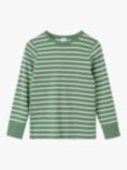 Polarn O. Pyret Kids' Organic Cotton Striped Top, Comfrey