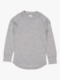 Polarn O. Pyret Kids' Merino Long Sleeve Top, Grey Melange