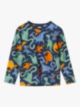 Polarn O. Pyret Dinosaur Print Top, Mood Indigo, Mood Indigo