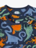 Polarn O. Pyret Dinosaur Print Top, Mood Indigo, Mood Indigo