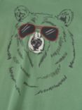 Polarn O. Pyret Kids' Organic Cotton Cool Bear T-Shirt, Comfrey