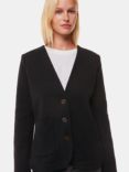 Whistles Lucy V Neck Jersey Jacket, Black