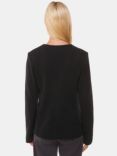 Whistles Lucy V Neck Jersey Jacket, Black