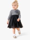 Angel & Rocket Baby Carrie Stripe Corsage Dress, Black/White