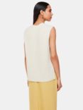 Whistles Cotton Textured V Neck Vest, Ivory