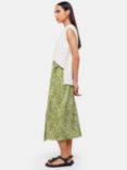 Whistles Linear Leaf Wrap Midi Skirt, Green/Multi