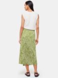 Whistles Linear Leaf Wrap Midi Skirt, Green/Multi