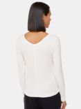 Whistles Essential Ribbed V-Neck Top, Ivory