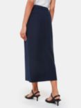 Whistles Pinstripe Tailored Midi Skirt, Navy/Multi