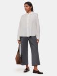 Whistles Petite Camilla Wide Leg Trousers, Grey Marl