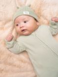 Angel & Rocket Baby Rib Onesie & Hat Set, Green