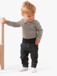 Angel & Rocket Baby Herringbone Bodysuit & Jersey Joggers Set, Grey