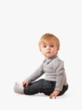 Angel & Rocket Baby Herringbone Bodysuit & Jersey Joggers Set, Grey