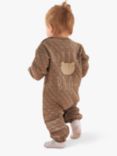 Angel & Rocket Baby Quilted Teddy Romper, Natural