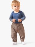 Angel & Rocket Baby Archie Washed Bodysuit & Textured Jogger Set, Grey/Blue