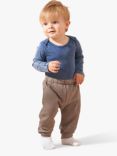 Angel & Rocket Baby Archie Washed Bodysuit & Textured Jogger Set, Grey/Blue