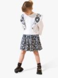 Angel & Rocket Kids' Nadine Folk Print Dress, Ivory