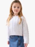 Angel & Rocket Kids' Ariel Metallic Cable Knit Jumper, Silver